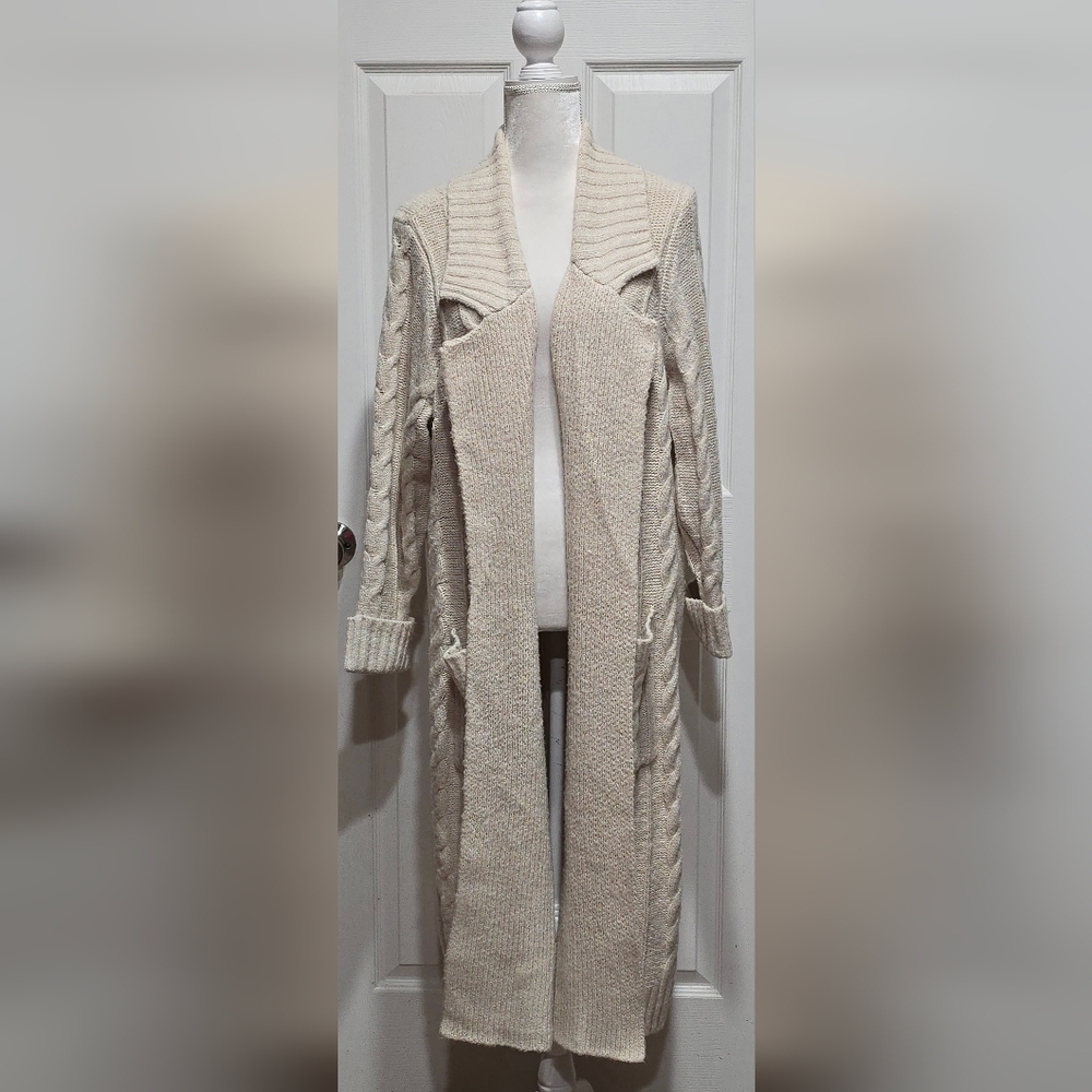 Torrid Chunky Coatigan Cream Cable Knit Sweater Duster Jacket - Picture 2 of 15